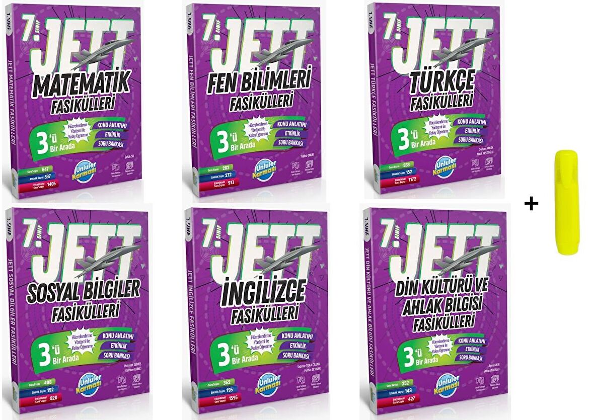 7. Sınıf Jett Tüm Dersler Fasikülleri Anlatım Soru Etkinlik