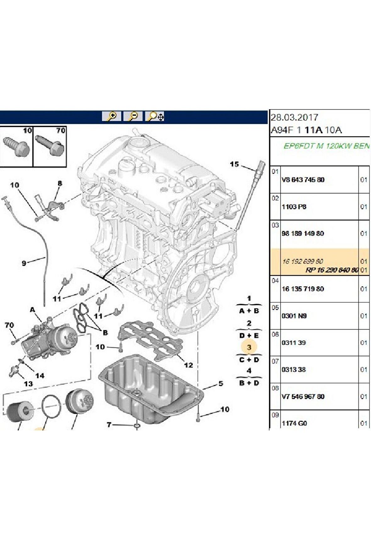 YAĞ FİLTRESİ PEUGEOT CITROEN TU ET3 MOTOR TÜM MODELLER