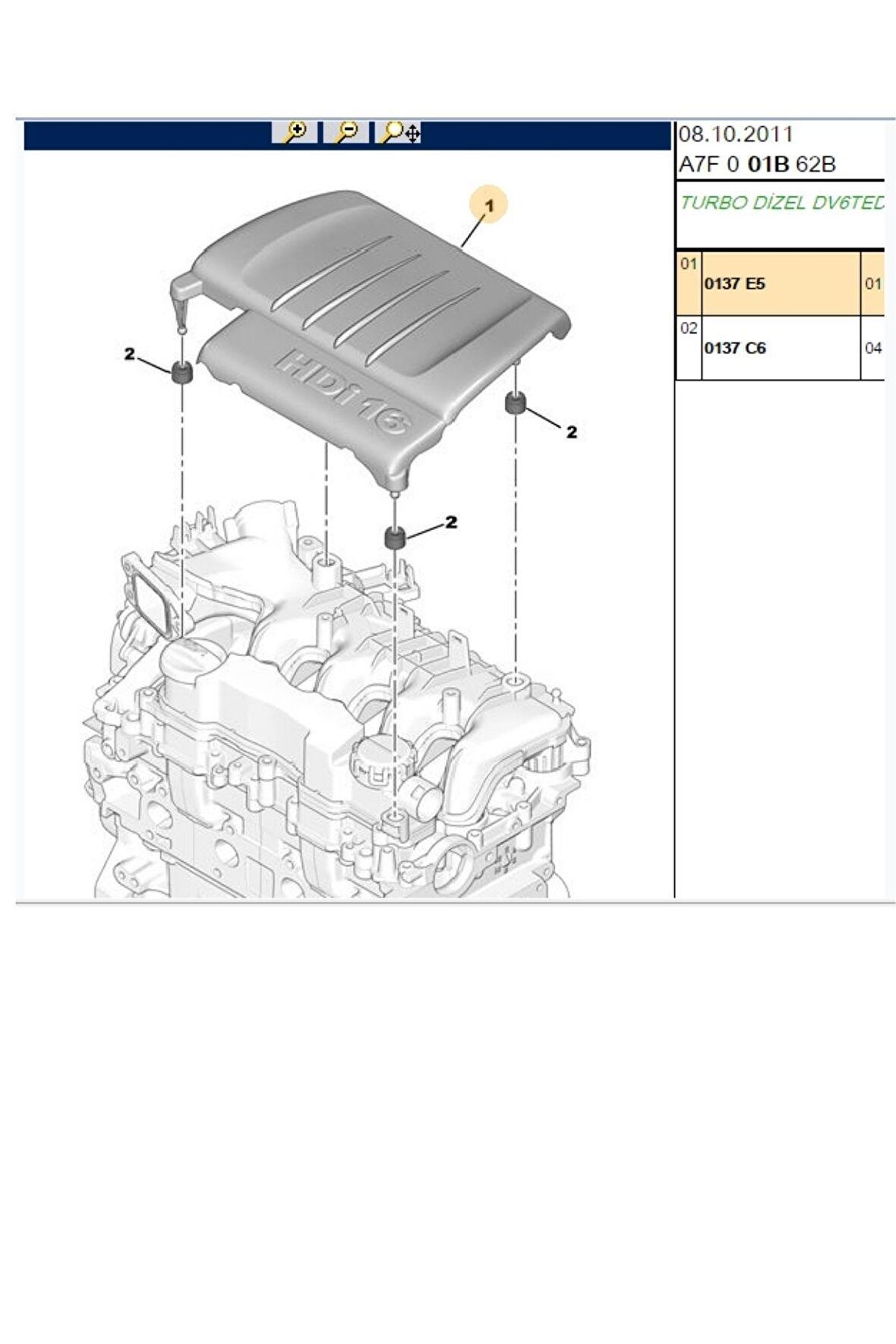 Motor Üst Plastik 207 307 308 Partner Tepee  DW6 (0137E5)