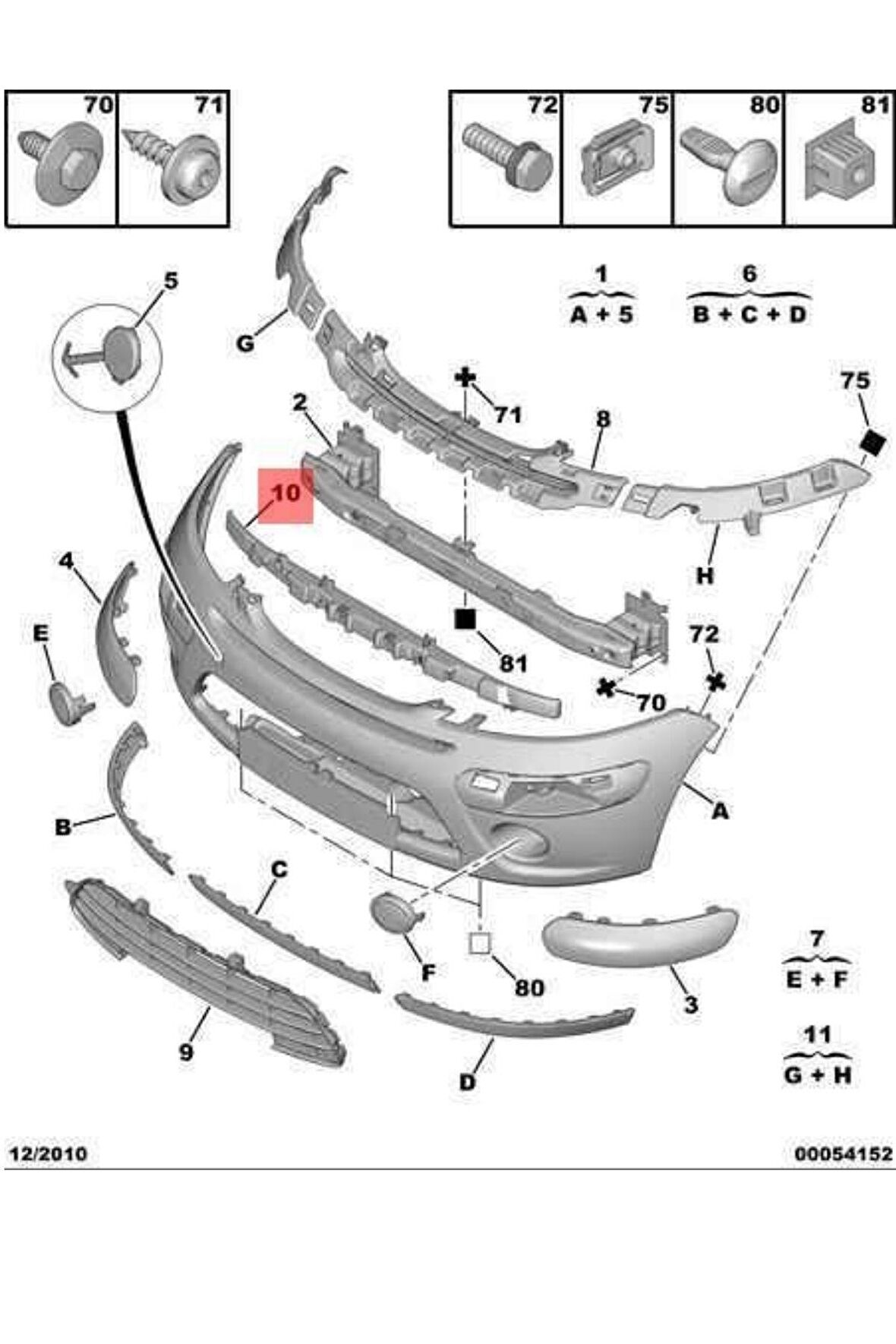 Ön Tampon İç Travers C3 (7414PK-22359020)