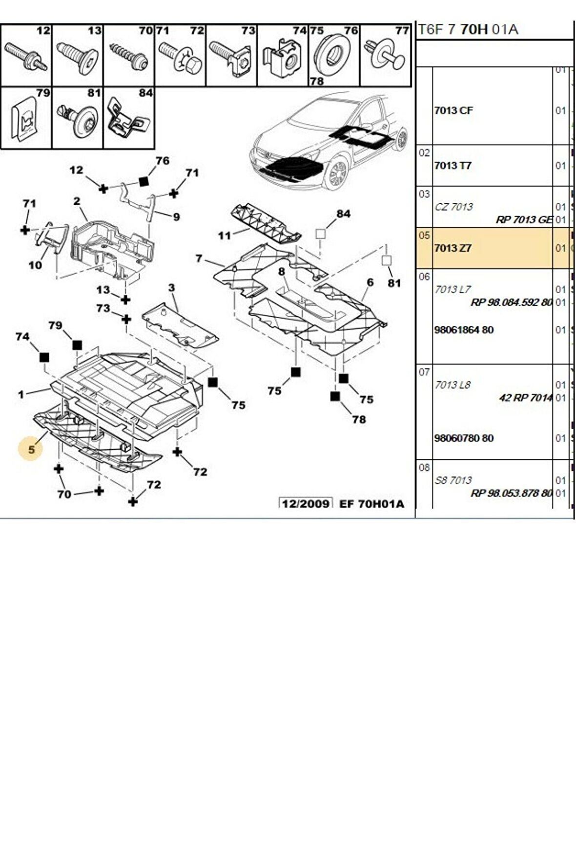 Karter Ön Havalandırma 307 (22219002-7013Z7)