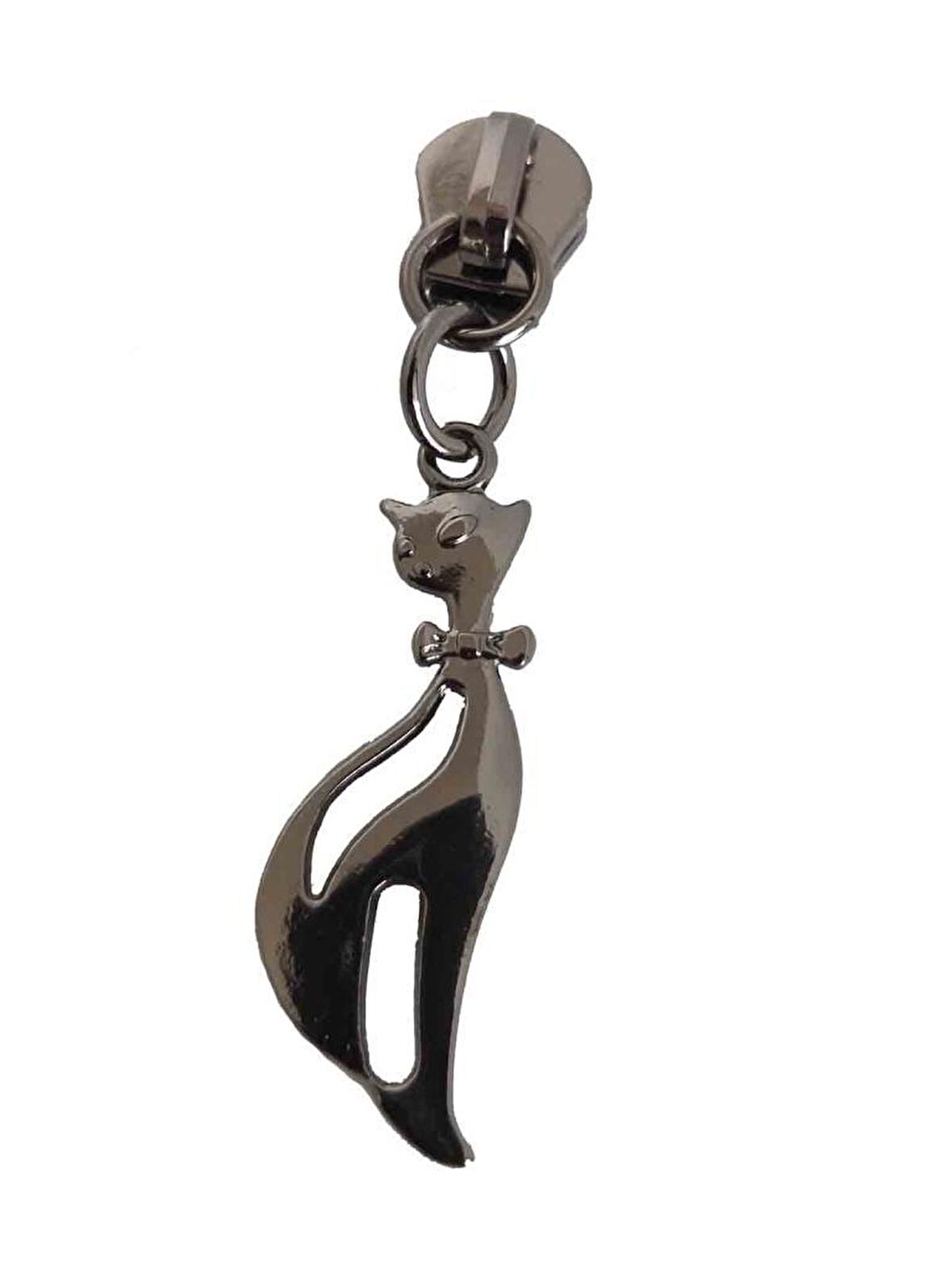 Füme  Fermuar Başı Kedili