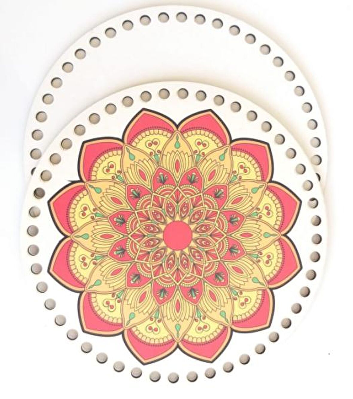 Ahşap 20 cm çapında resimli plaka arkalıklı K serisi no11