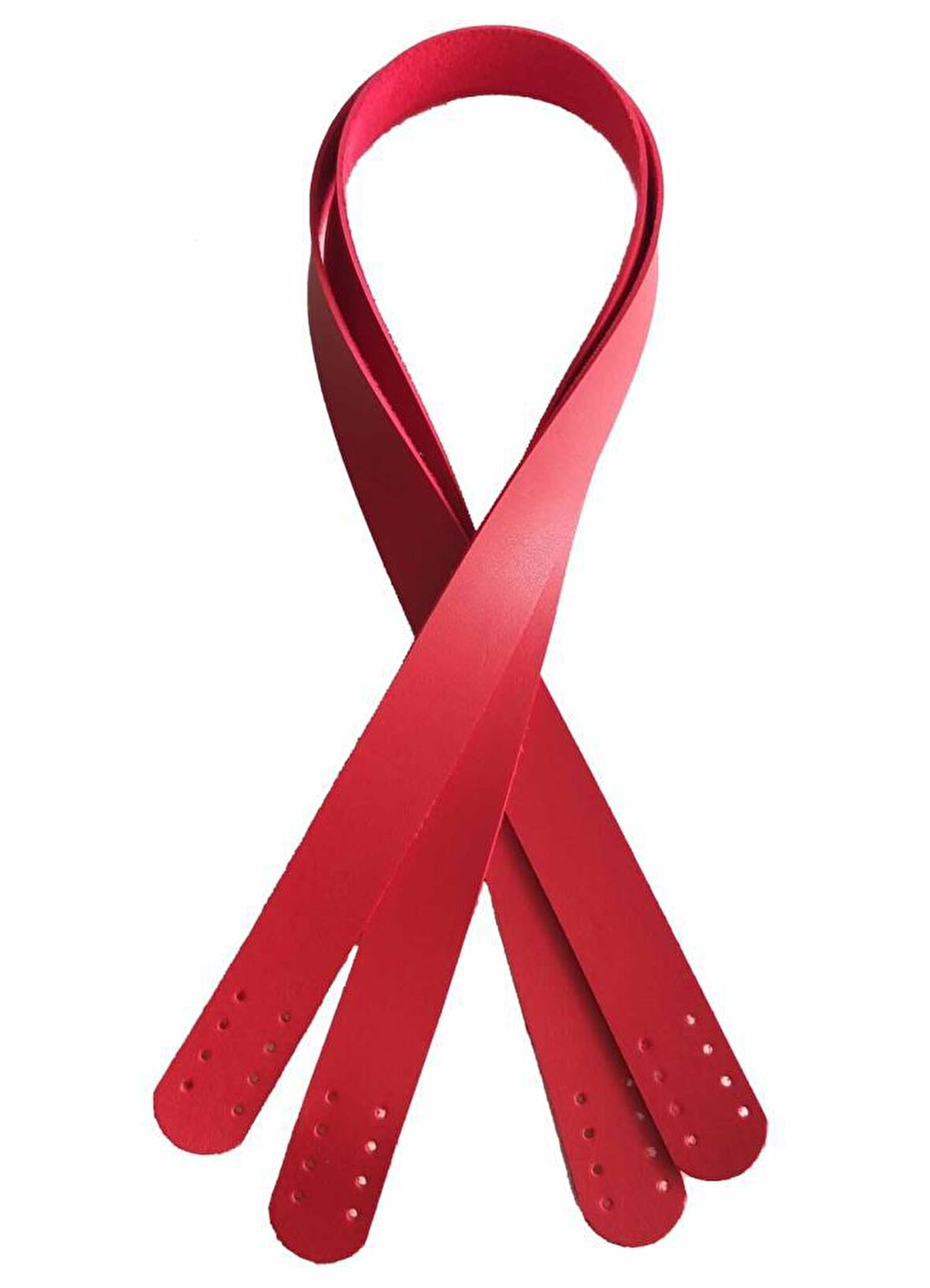 80x2.4 cm, Tek Kat Suni Deri Kırmızı Renk Çift Sap