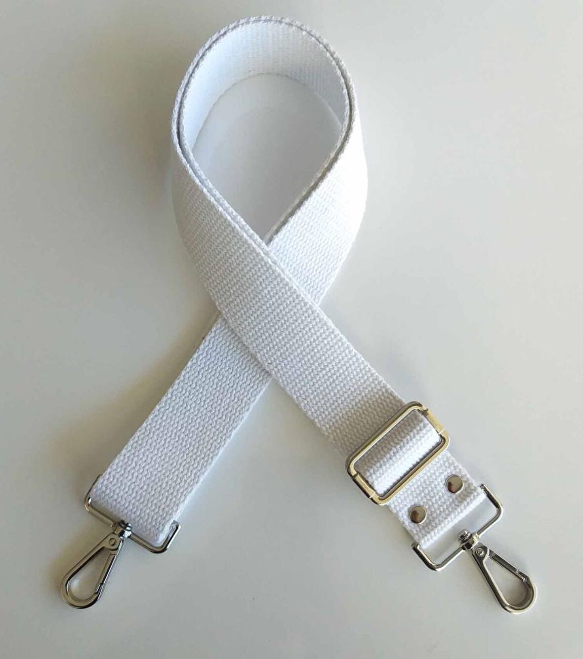 Pamuklu Kolon 120x4 Cm Gümüş Metal Beyaz