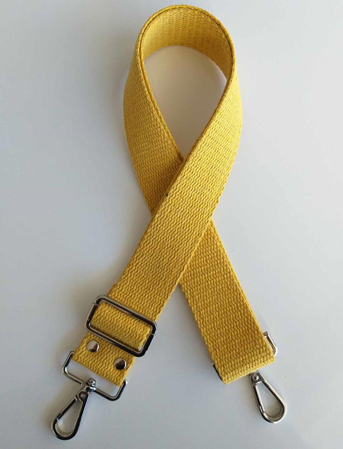 Pamuklu Kolon 120x4 Cm Gümüş Metal Hardal Sarı