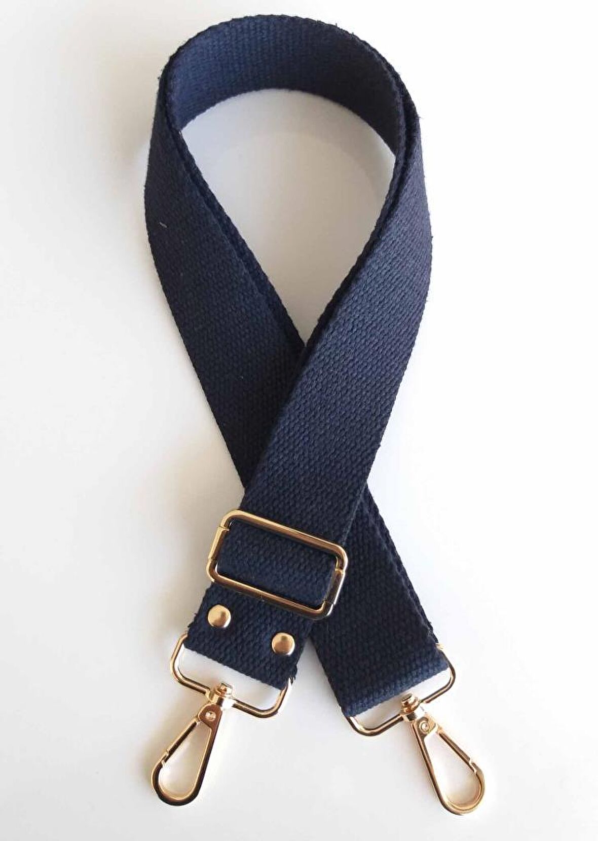 Pamuklu Kolon 120x4 Cm Light Gold Metal Lacivert