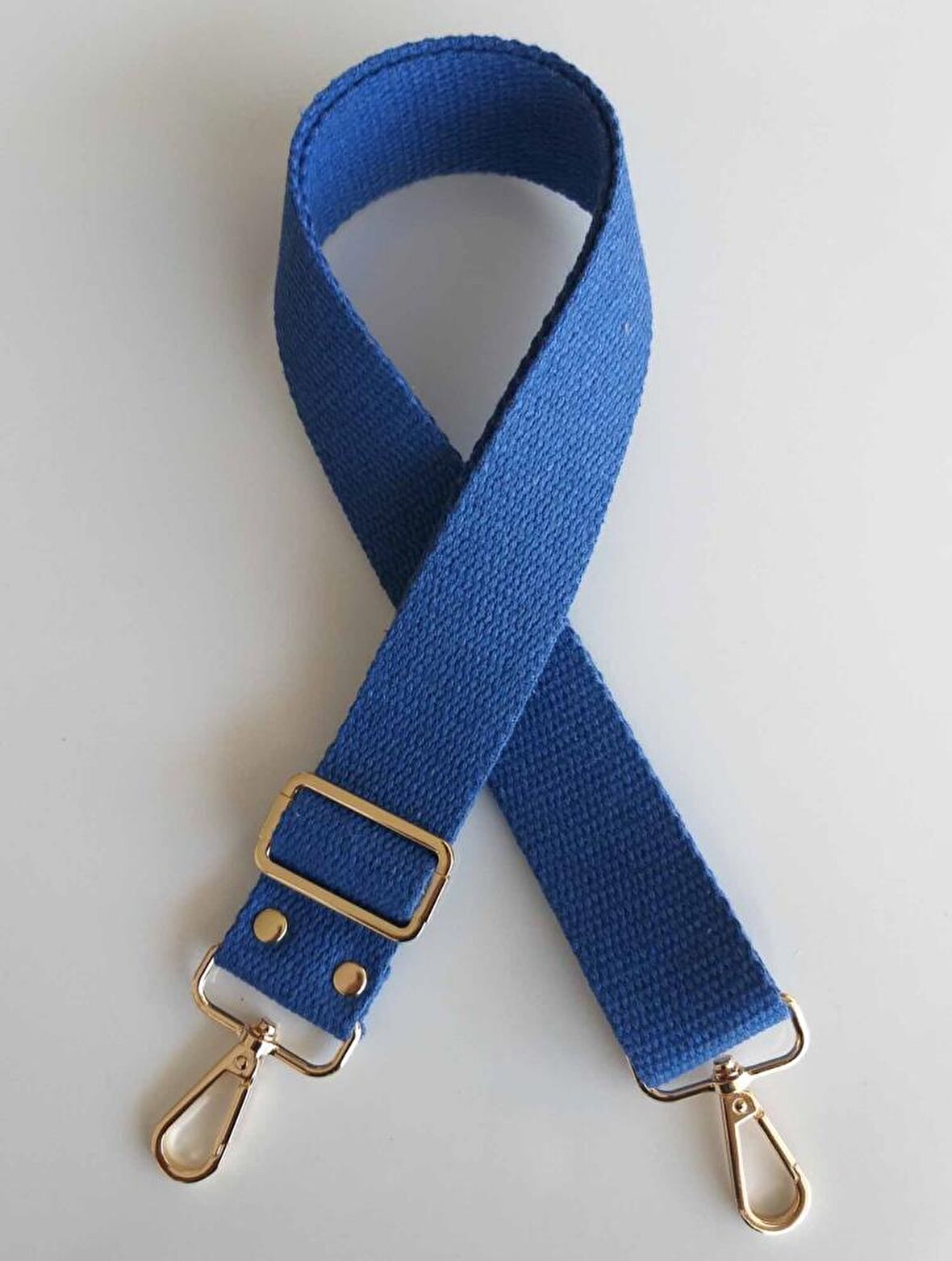 Pamuklu Kolon 120x4 Cm Light Gold Metal Saks Mavi