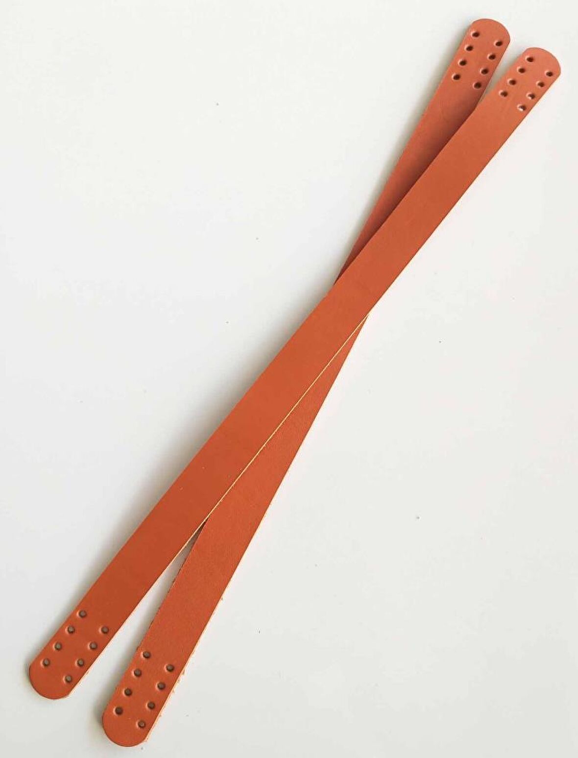 35x2 Cm Gerçek Deri Çift Sap Açık Taba Renk