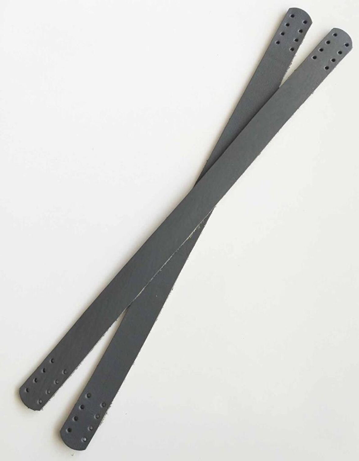 35x2 Cm Gerçek Deri Çift Sap Gri