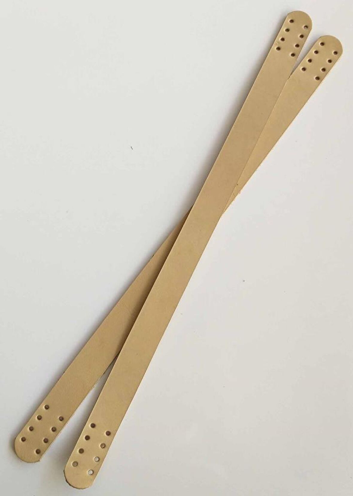 35x2 Cm Gerçek Deri Çift Sap Ham Renk