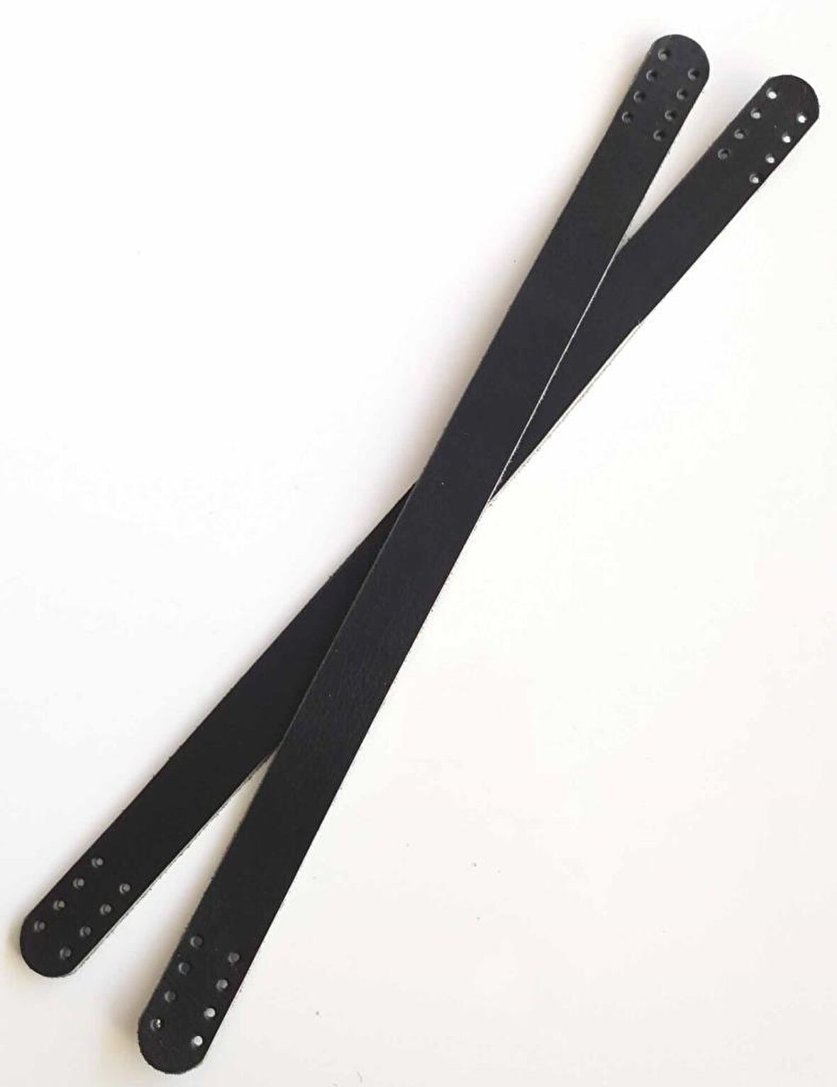 35x2 Cm Gerçek Deri Çift Sap Siyah