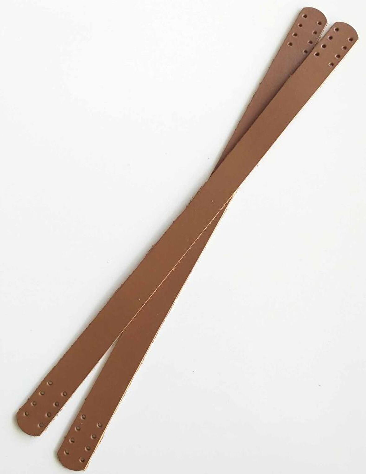 35x2 Cm Gerçek Deri Çift Sap Sütlü Kahve