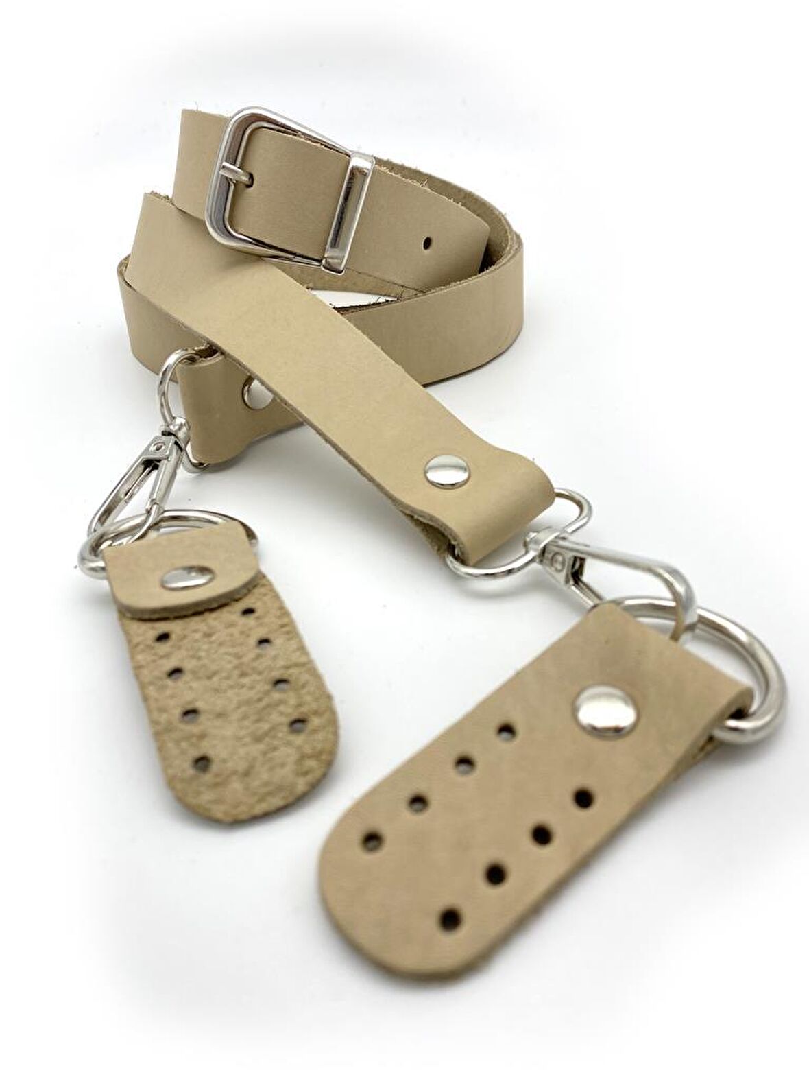 Gerçek Deri Ayarlı Uzun Sap 2.3x130 Ham Renk Gümüş