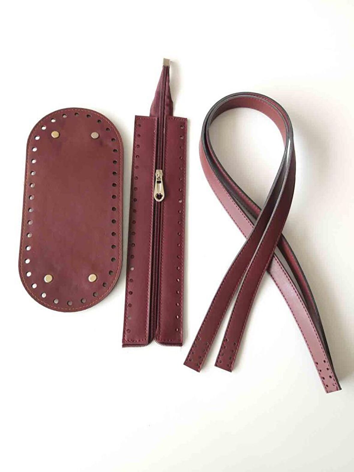 Sap Taban Fermuar Seti Bordo