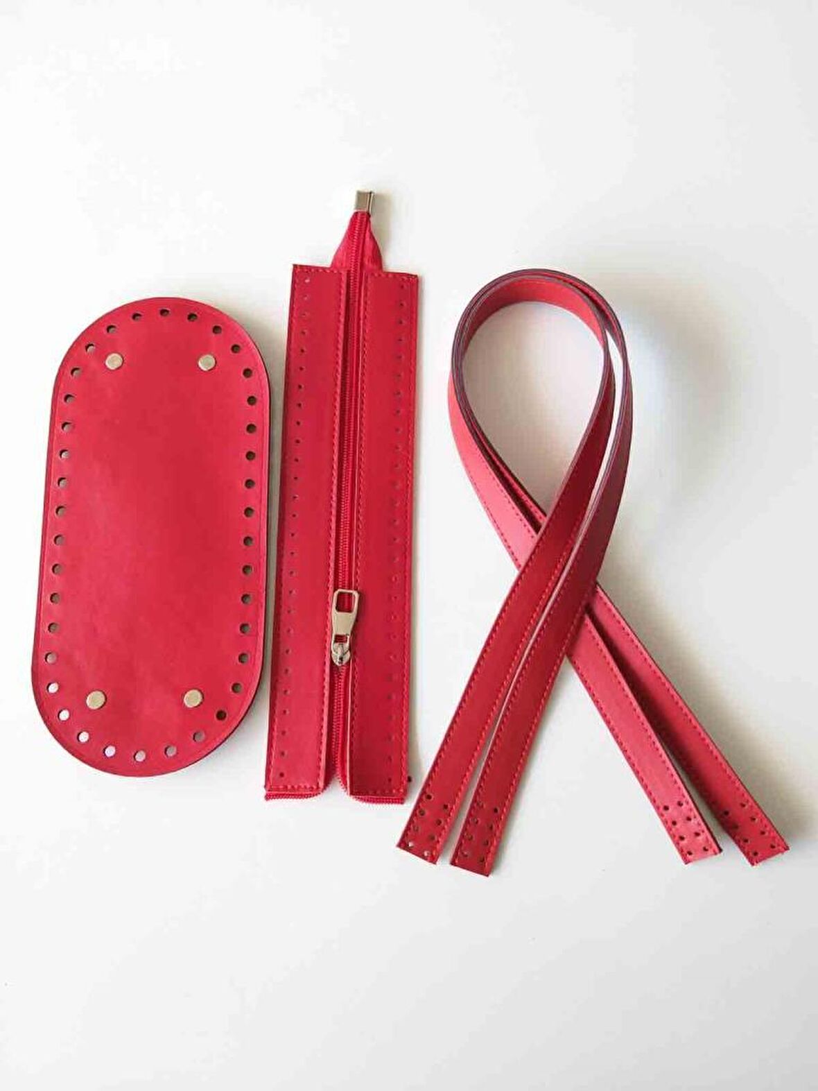 Sap Taban Fermuar Seti Kırmızı