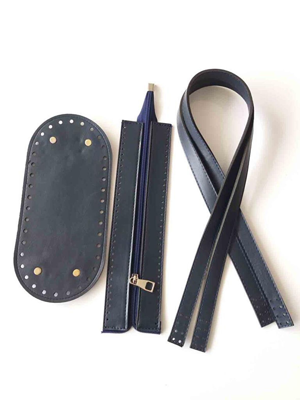 Sap Taban Fermuar Seti Lacivert