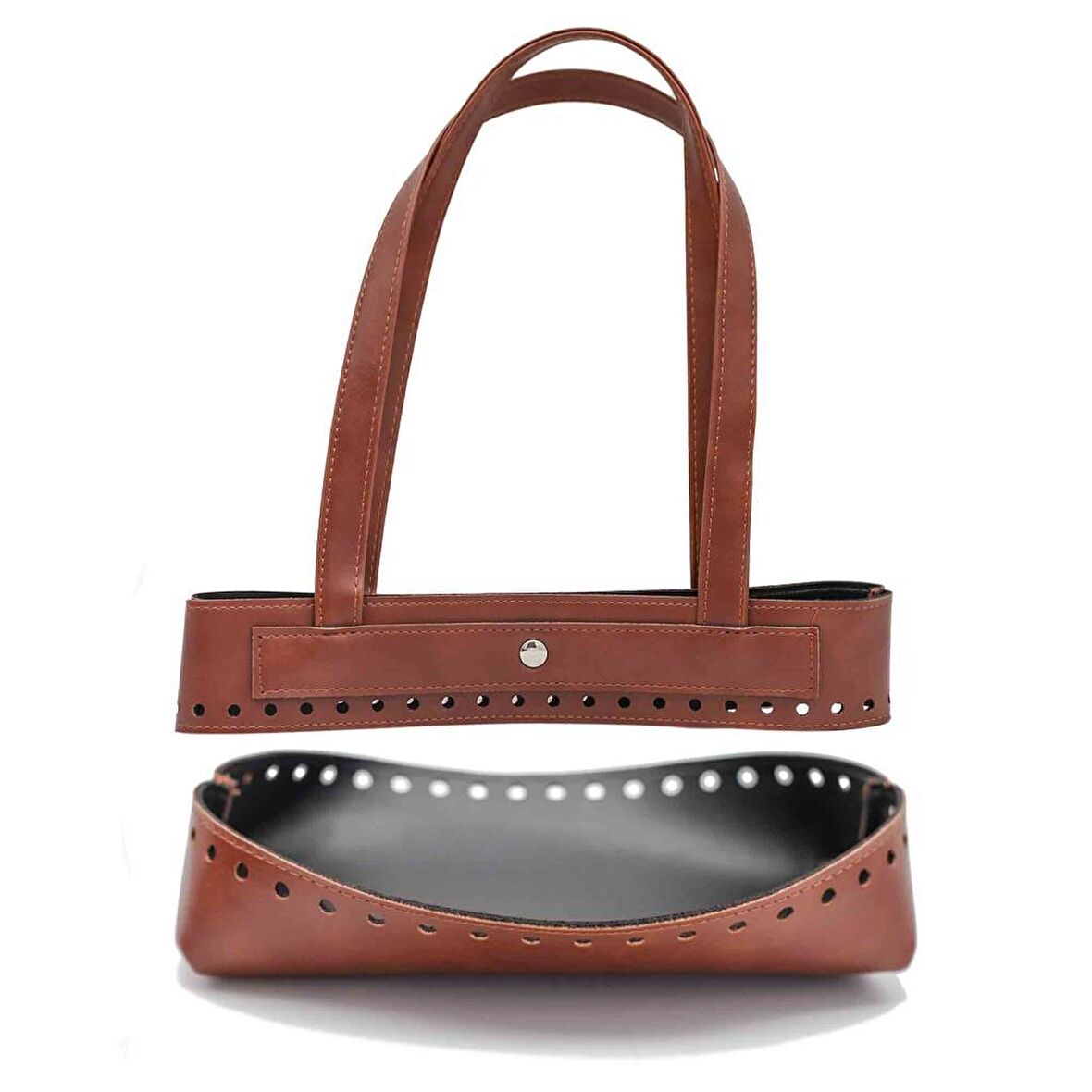 Suni Deri İkili Çanta Aparatı Taba Renk