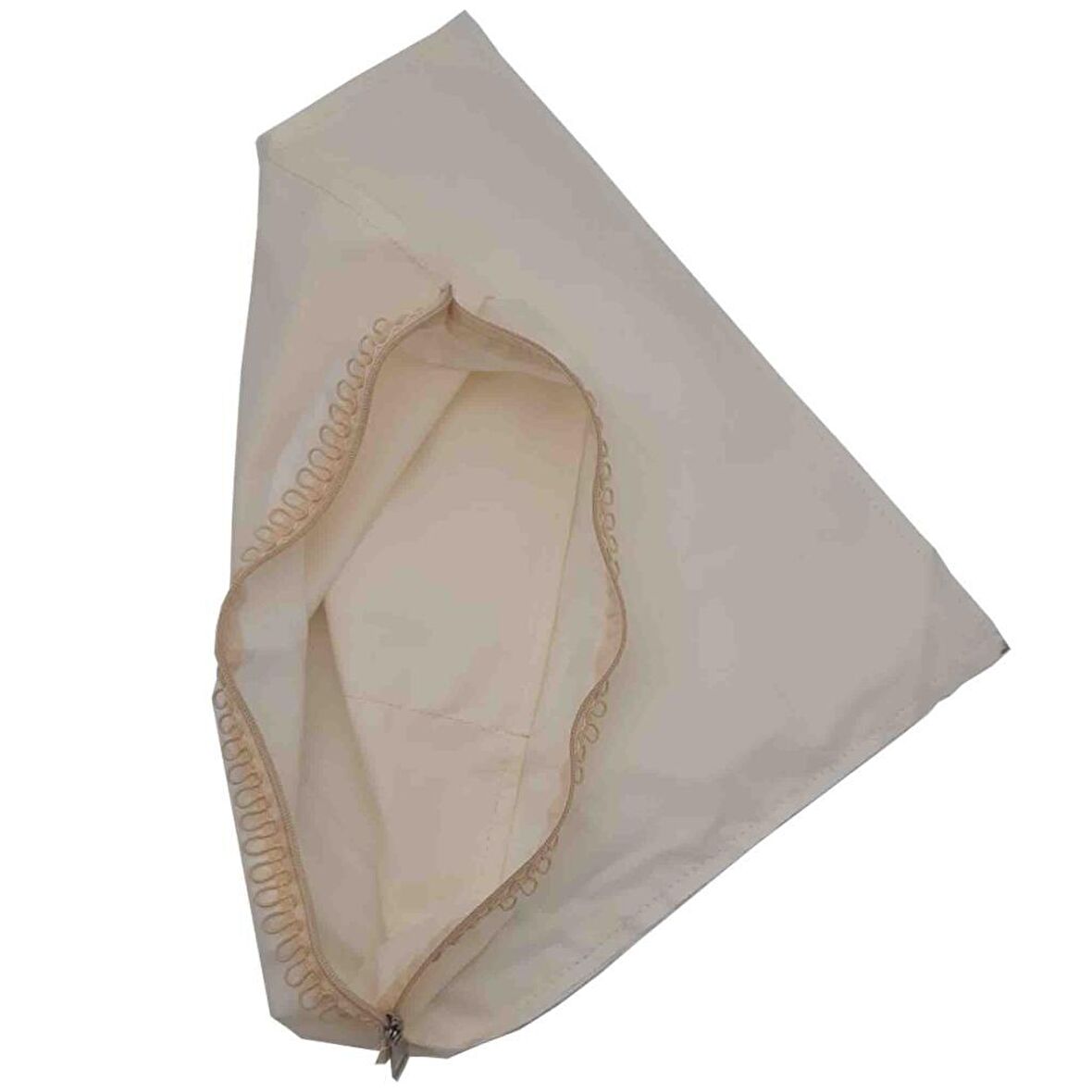 Krem Renk 45x45 cm, Dikilmiş Halde, Fermuarlı  Astar