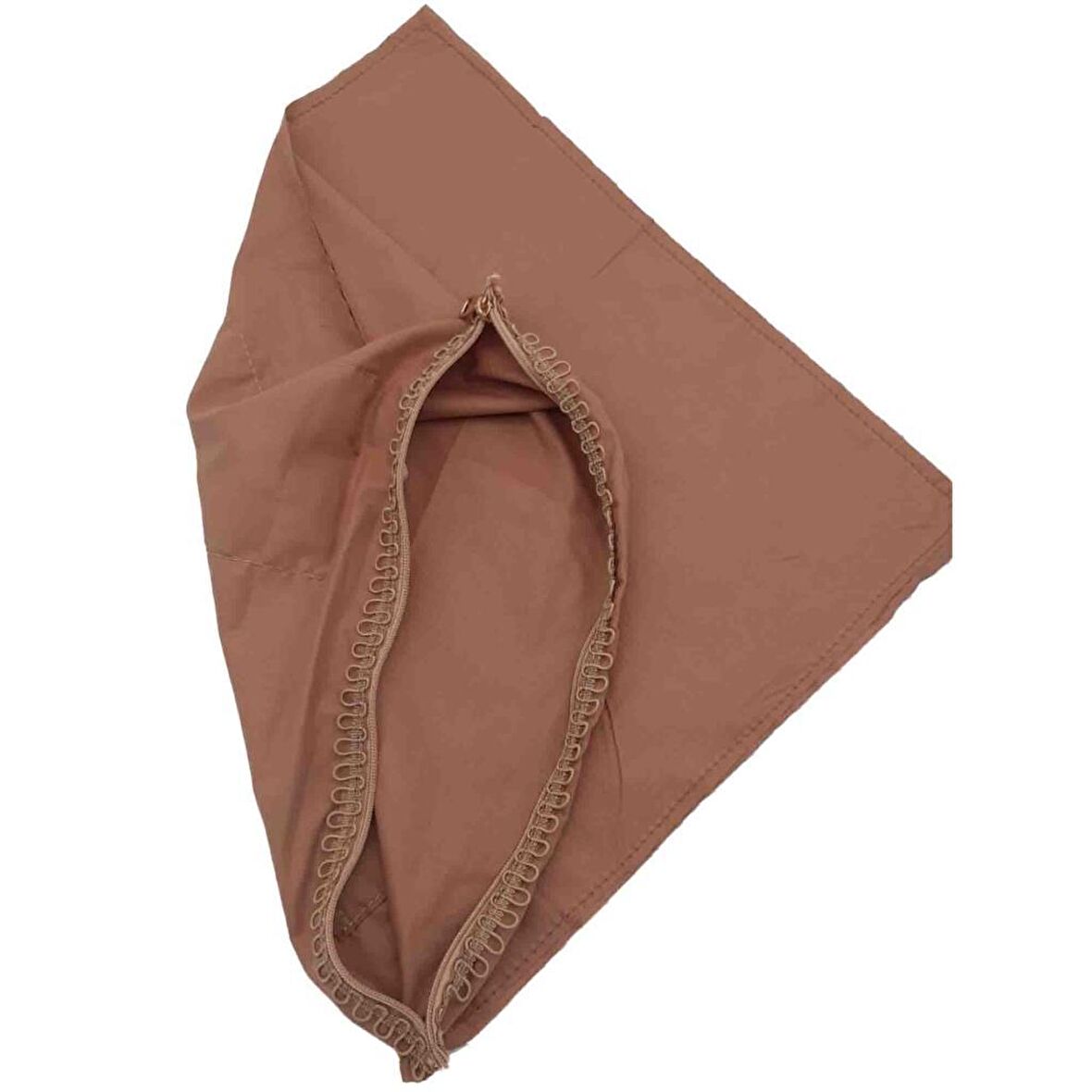 Sütlü Kahve Renk 45x45 cm, Dikilmiş Halde, Fermuarlı  Astar