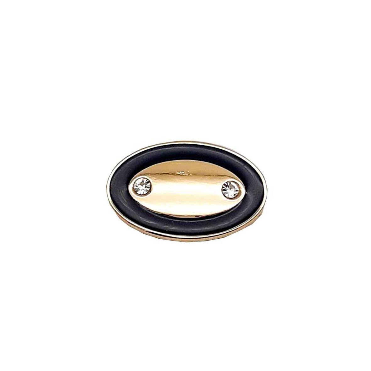 Light Gold Siyah Çerçeveli Oval Plaka Süs