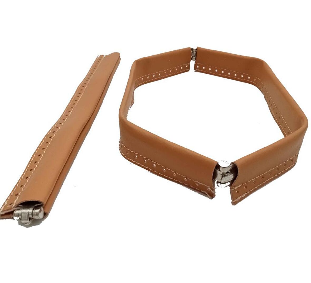 Hardal Renk Derili Metal  Çanta Ağzı 30 cm
