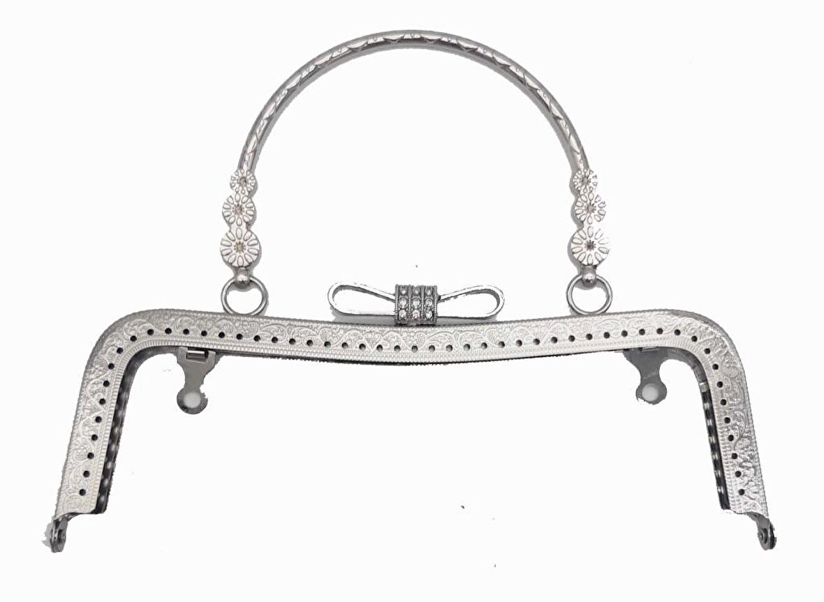 21 Cm Kurdele Model Gümüş Çanta Klıpsi