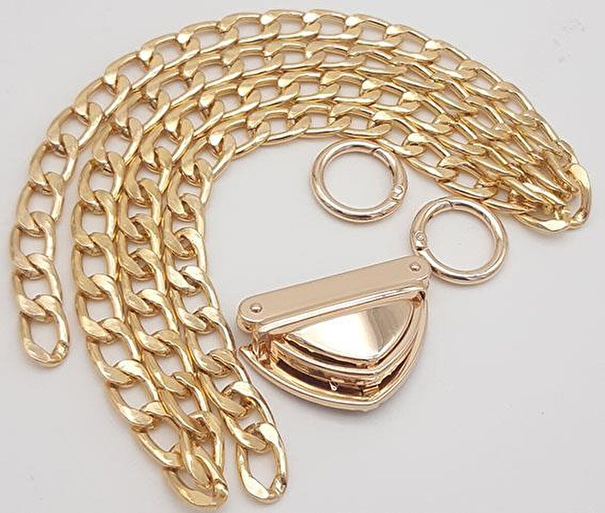 Light Gold Renk Orta Kalınlık Zincir Set No:3