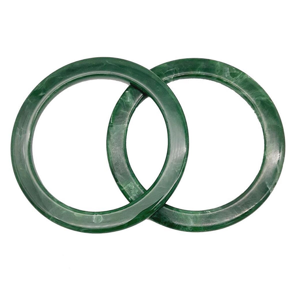 15cm Yuvarlak Akrilik Yeşil Mermer Desen Çanta Sapı