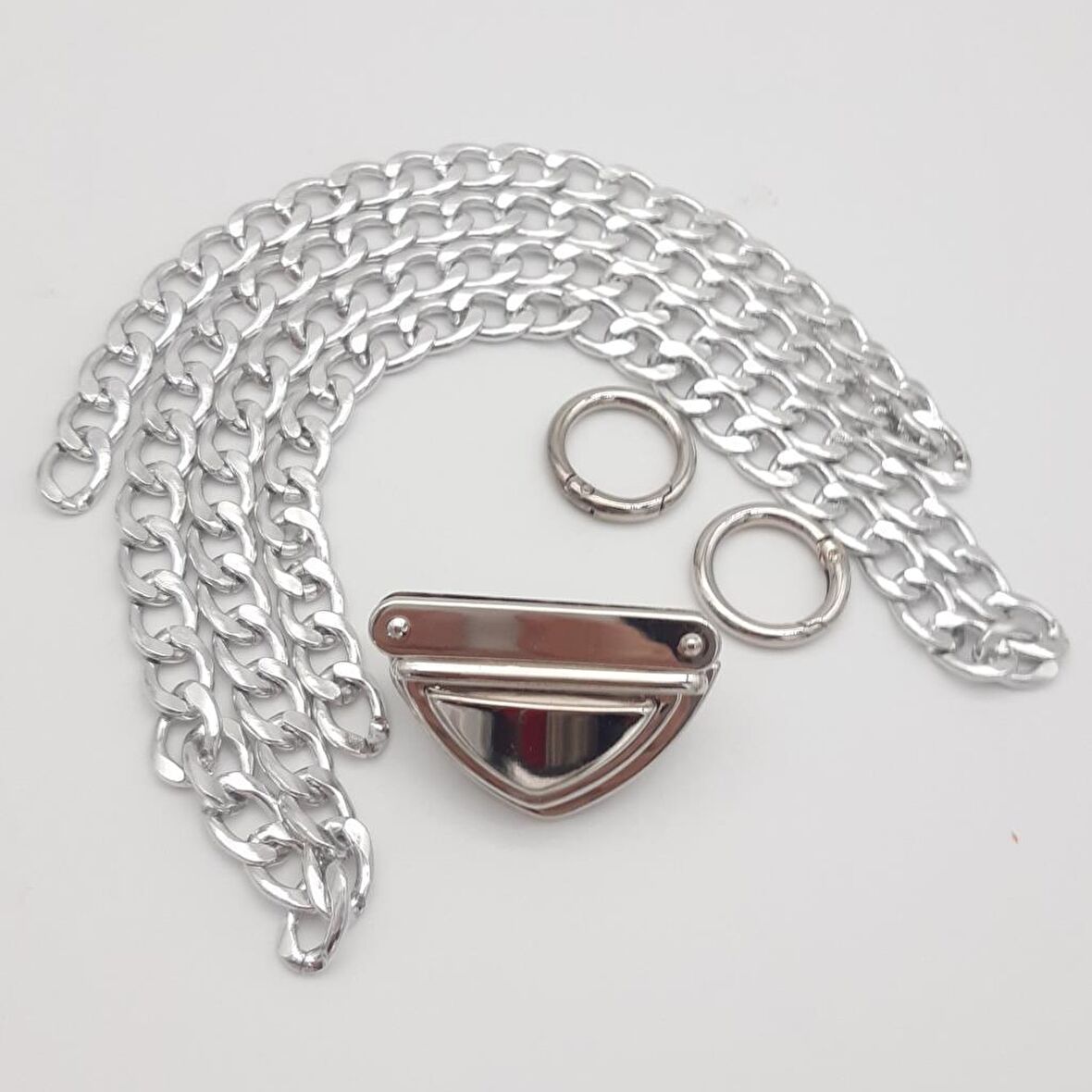 Gümüş Renk Orta Kalınlık Zincir Set No:35