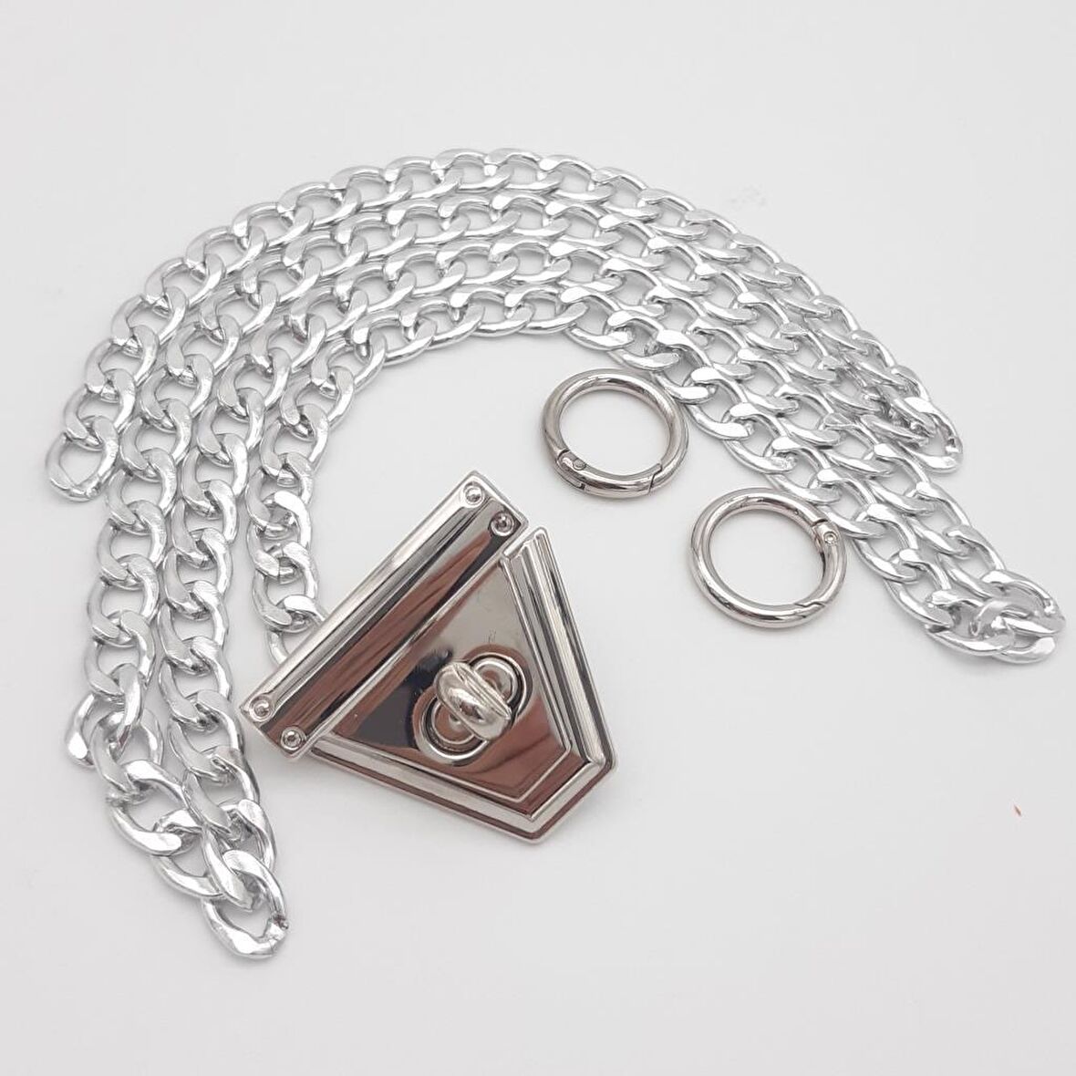 Gümüş Renk Orta Kalınlık Zincir Set No:36