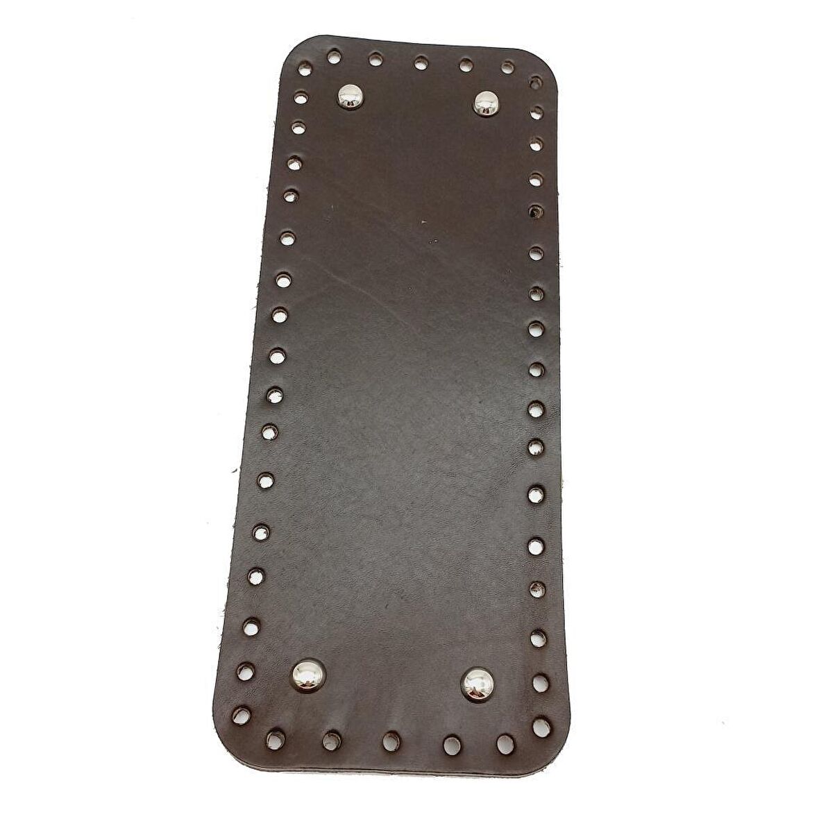 Gerçek Deri Koyu Kahve 30X12 cm Dikdörtgen Gümüş Metalli Çanta Tabanı