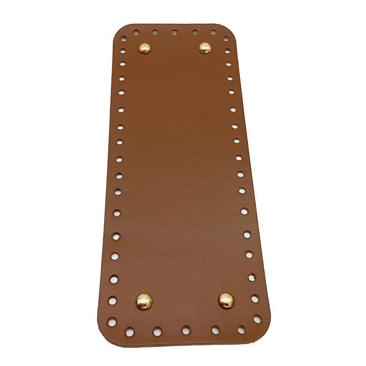 Gerçek Deri Sütlü Kahve 30X12 cm Dikdörtgen Light Gold Metalli Çanta Tabanı