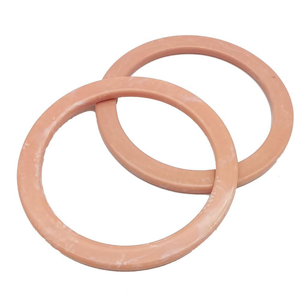 15Cm Yuvarlak Akrilik Pudra Renk Mermer Desen Çanta Sapı