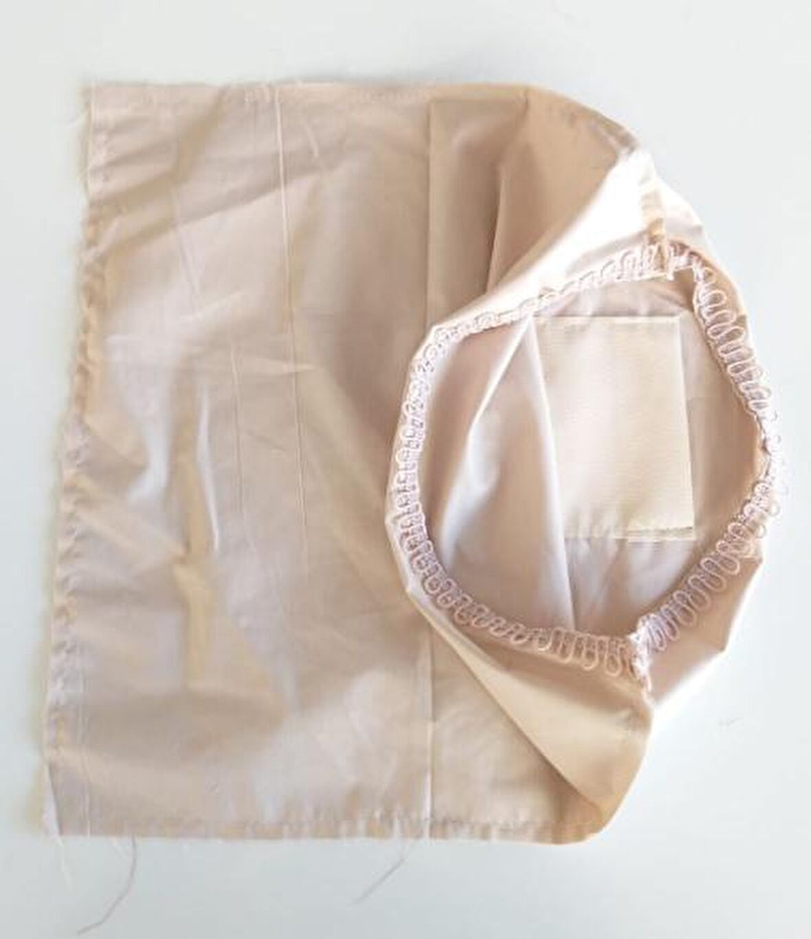 Fermuarsız 38X38 Cm Dikilmiş Astar Bej