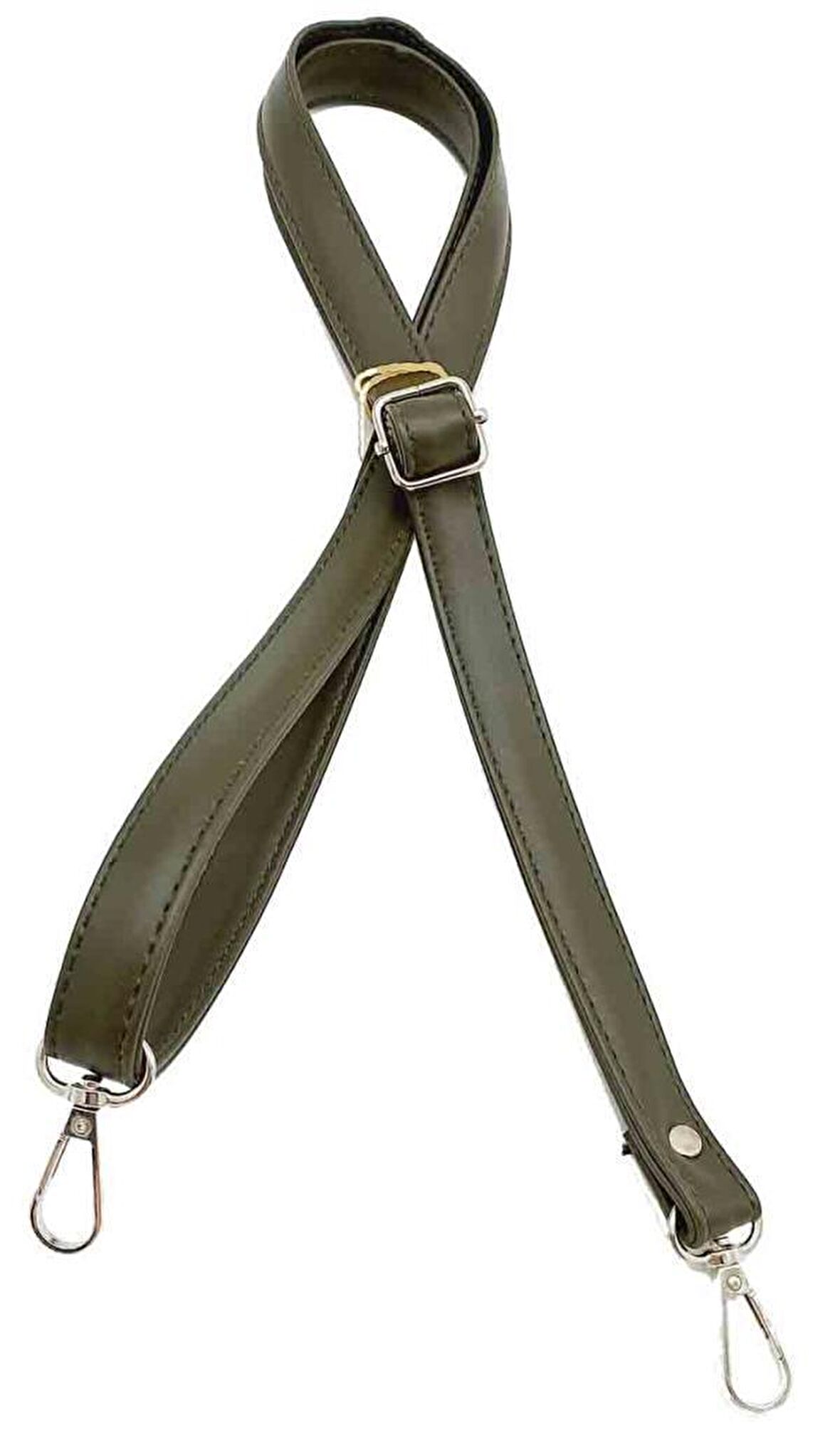 Haki Yeşili 125X2 Cm Çanta Sapı Sürgütlü Gümüş Metal