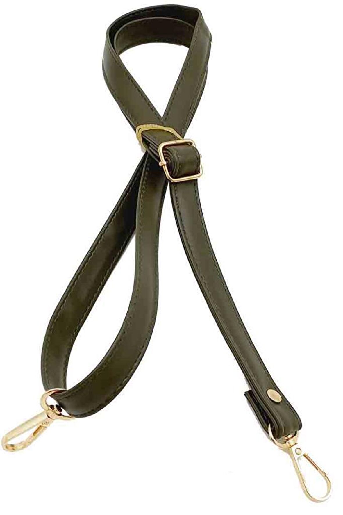 Haki Yeşili 125X2 Cm Çanta Sapı Sürgütlü Light Gold Metal