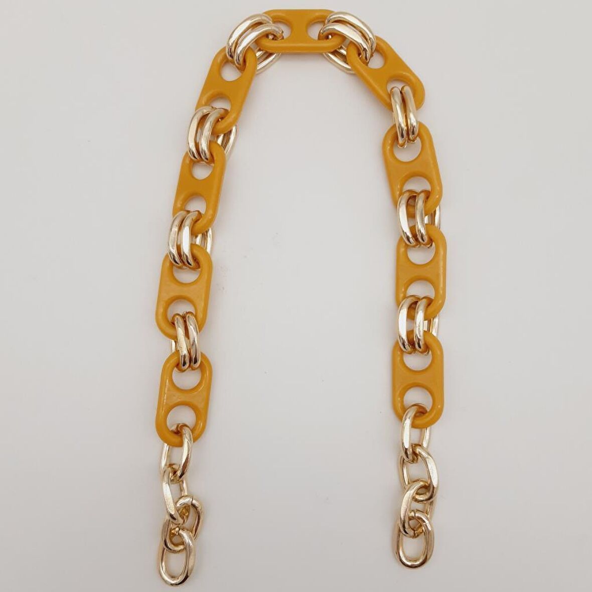 42 Cm Akrilik Görünümlü Hardal Sarı Plastik Zincir Köprü Model