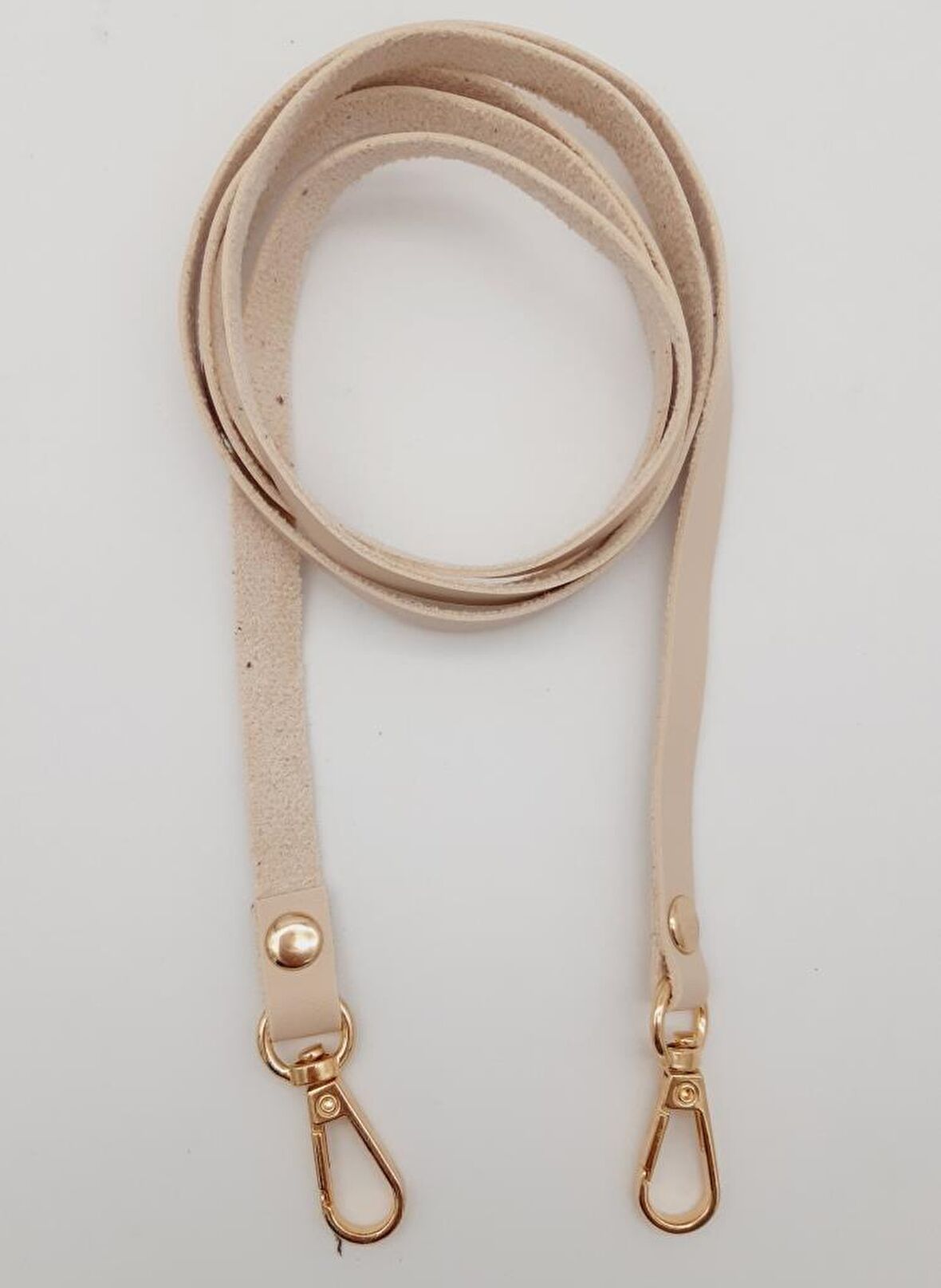 Spagetti Model Dikişsiz Çanta Sapı Krem Renk Light Gold Metal