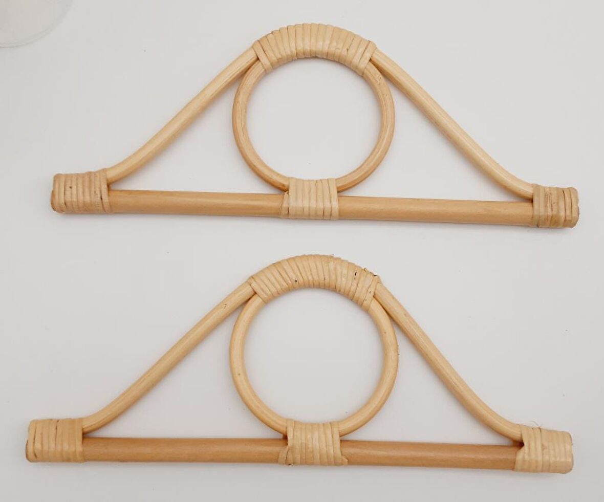 Göz Model Açık Ton Gerçek Bambu Çanta Sapı