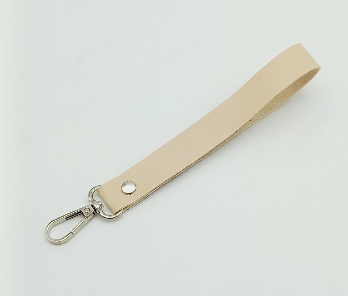 Tek Kat Suni Deri Krem Renk Elcik Gümüş Metal