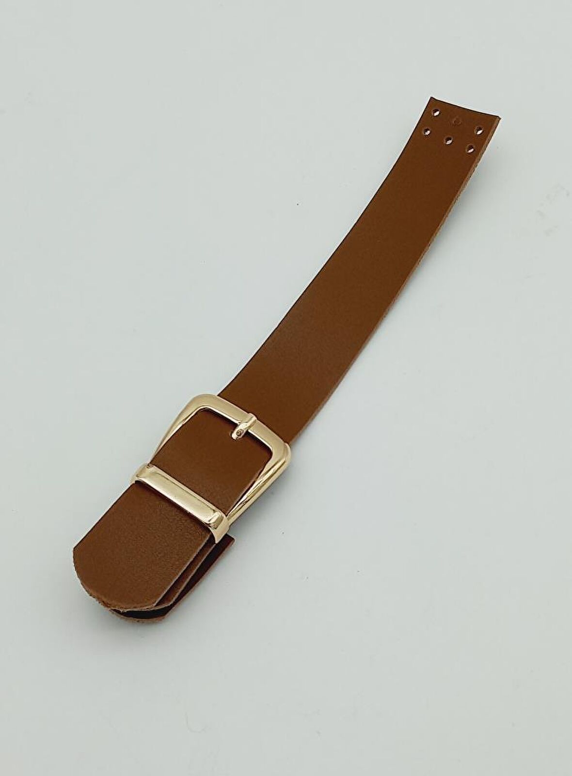 Tek Kat 18 Cm Suni Deri Taba Kapak Light Gold Metal