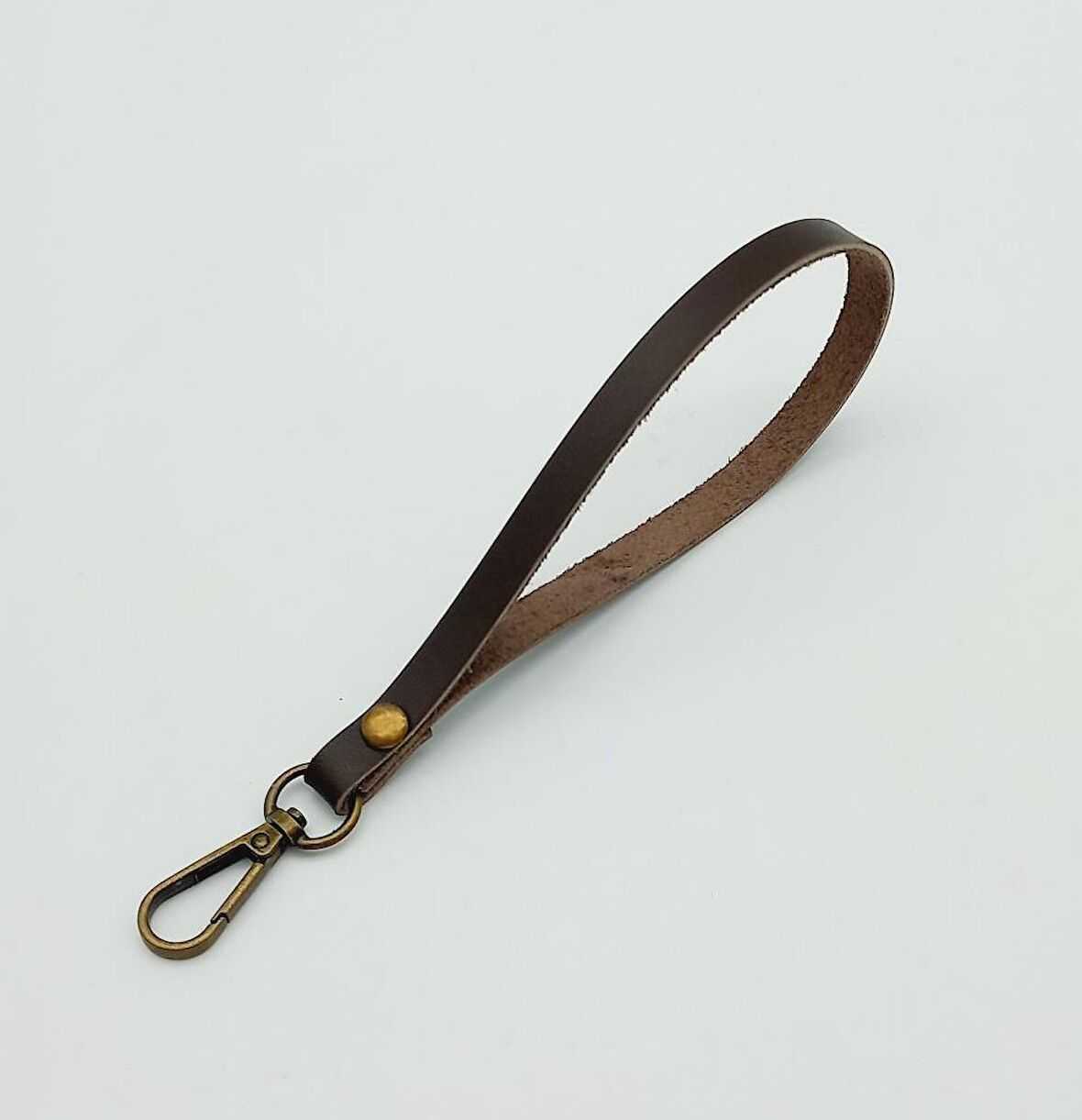 Gerçek Deri Kahverengi Renk Elcik Antik Metalli