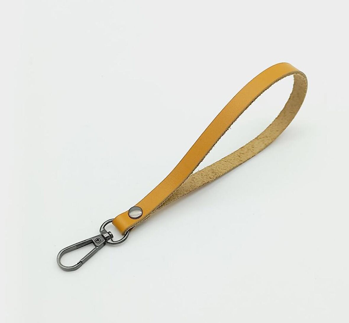 Gerçek Deri Hardal Renk Elcik Füme Metalli