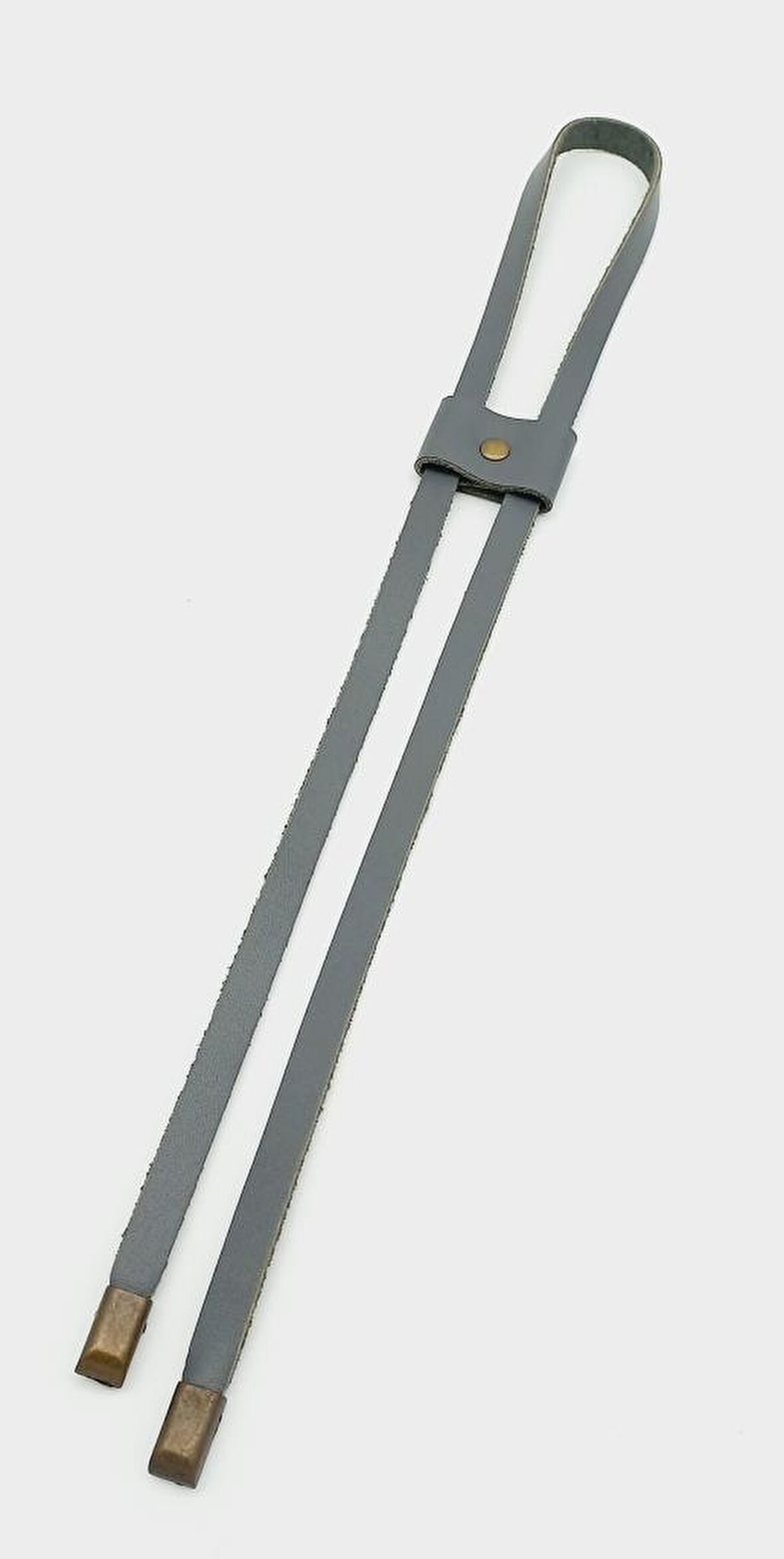 Gri Gerçek Deri Büzgü Antik Metalli