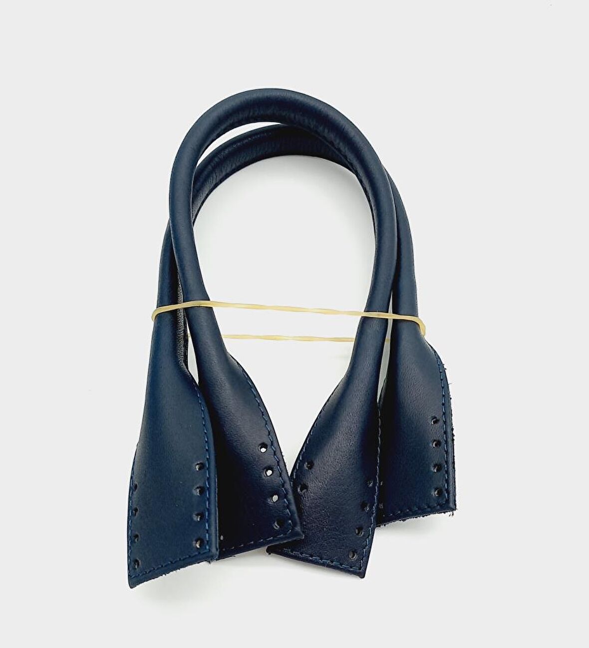 Gerçek Deri Kısa Pelikan Model Çanta Sapı Lacivert Renk