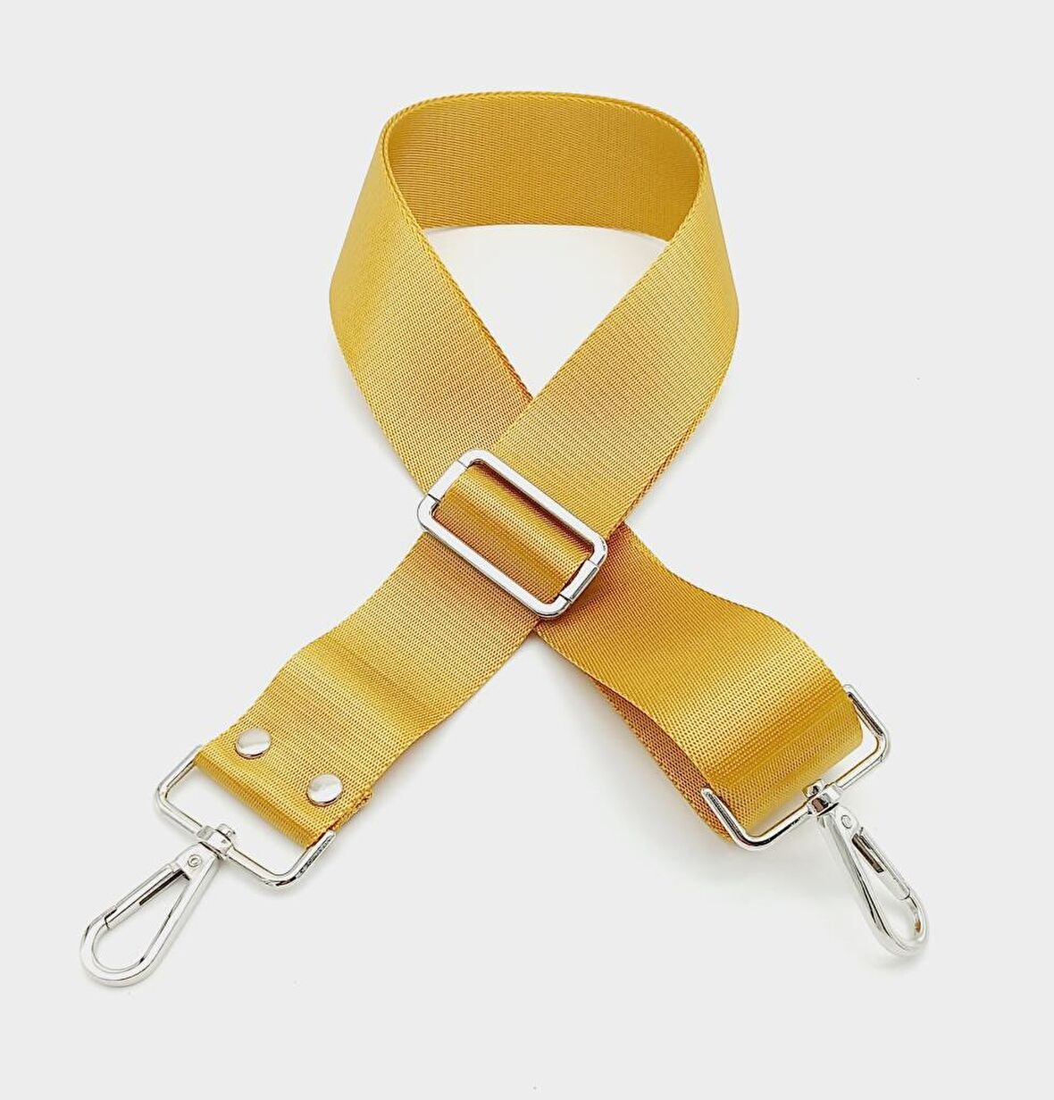 Polyester Kolon 120X4 Cm Hardal Gümüş Metalli