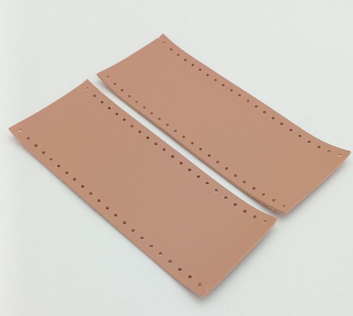 Suni Deri Tutma Sapı Pudra Simit Sap 17x7.5 Cm