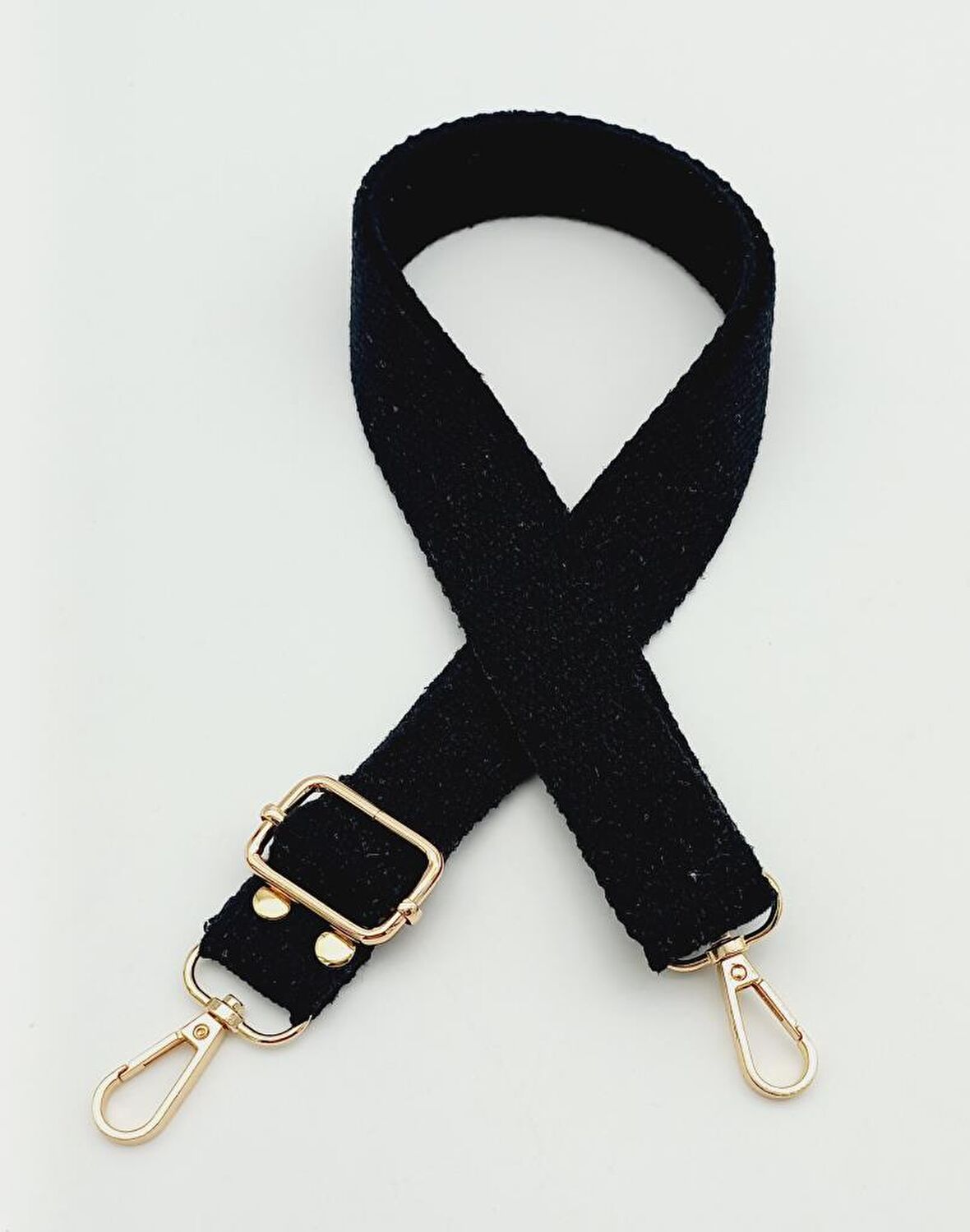 Pamuklu Kolon 120X3 Cm Siyah Light Gold Metalli