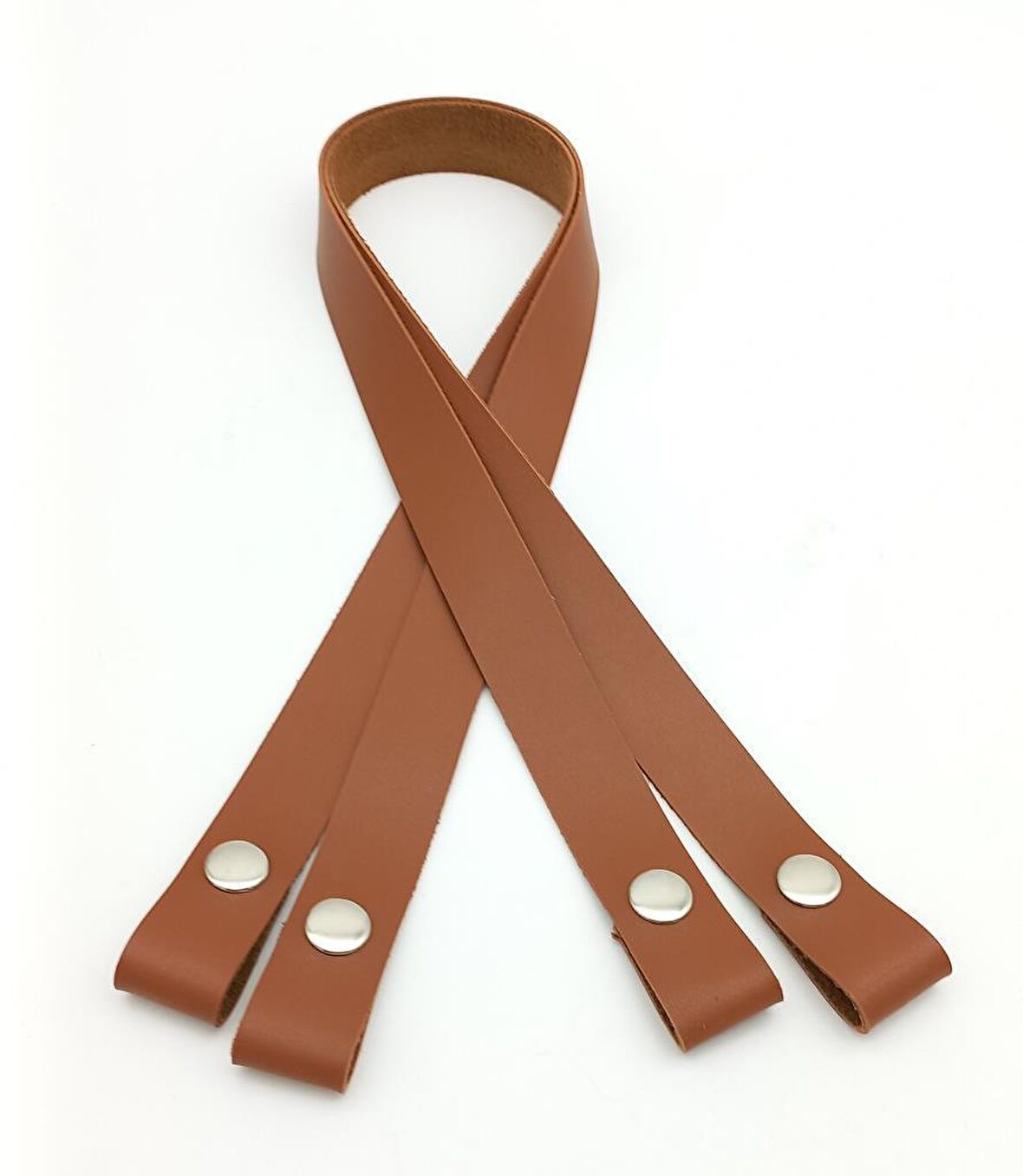 Tek Kat Suni Deri Taba Çıtçıtlı Çanta Sapı Gümüş Metalli